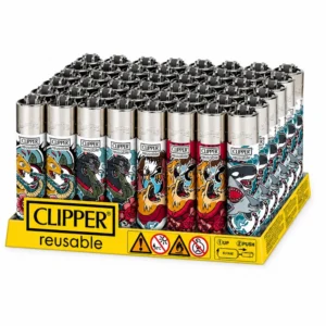 48x Clipper Battle Tattoo Feuerzeug