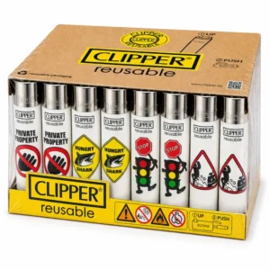 48x Clipper Forbbiden Symbols Feuerzeug