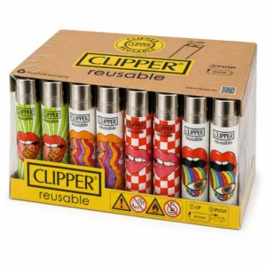 48x Clipper Psychedelic Lips Feuerzeug