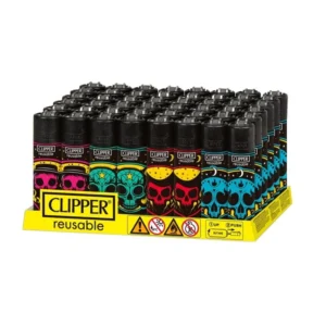 48x Clipper Black Magic Skulls Feuerzeug