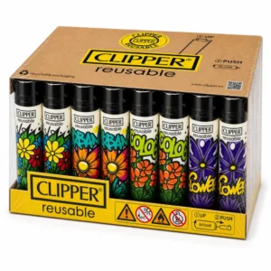 48x Clipper Urban Flowers Feuerzeug