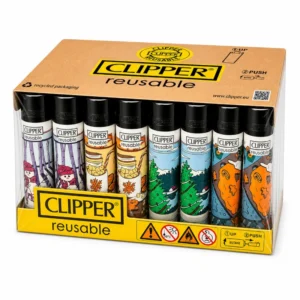 48x Clipper Winter Postcards Feuerzeug