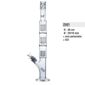Glasbong mit 3×10-Arm-Perkolator und Ice