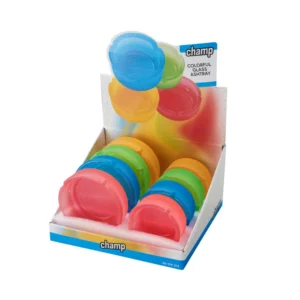 Champ Colorful Glass Ashtray (8x)