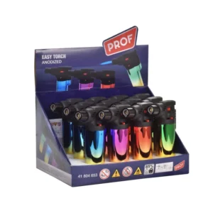 PROF Easy Torch Anodized Blue Flame Sturmfeuerzeug (12x)
