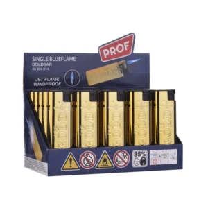 PROF Goldbar Metall Jetflame Sturmfeuerzeug (25x)