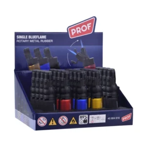 PROF Rotary Metall Rubber Sturmfeuerzeug Blue Flame (20x)