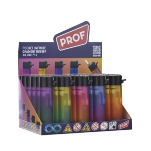 PROF Rubber Gradient Rundes Feuerzeug, nachfüllbar (25x)