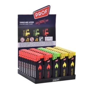 PROF Rubber Touch Colorflame Flamy Sturmfeuerzeug (50x)