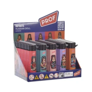 PROF Russian Doll Rundes Feuerzeug, nachfüllbar (25x)
